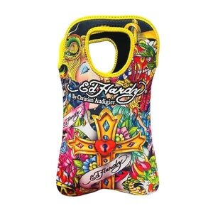 ❤️Ed Hardy 2 Bottle Neoprene Tote-y2k-retro-funky-graphic design-vintage❤️
